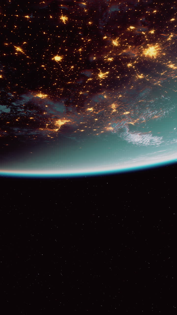 la tierra por la noche desde el espacio