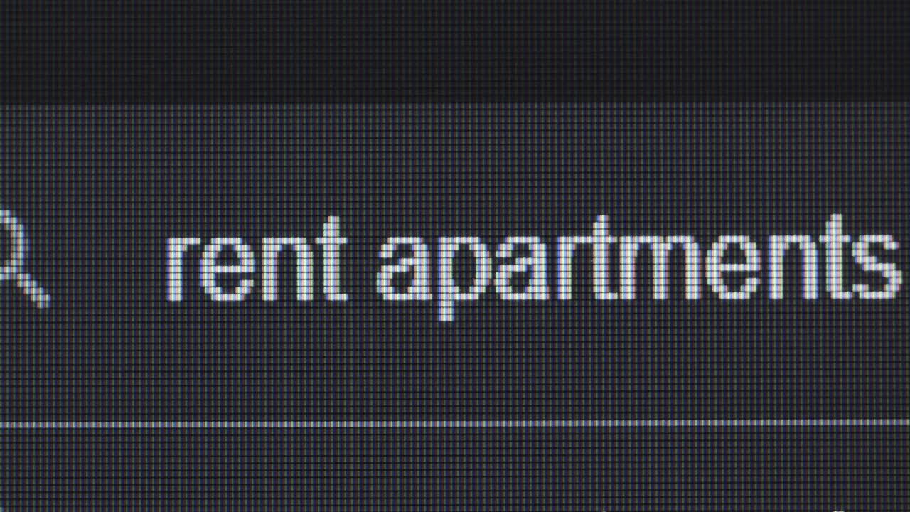 Rent Apartment Display on Screen