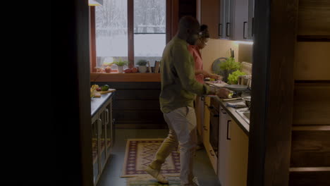 couple cooking in the kitchen