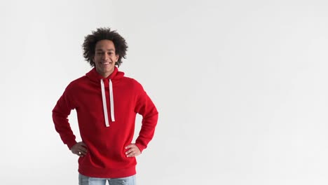 man presenting on studio background