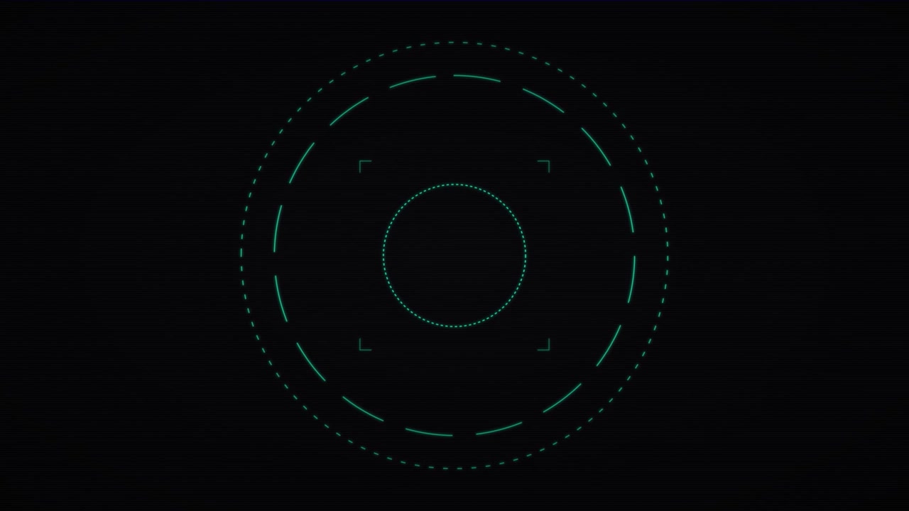Digital HUD Target Reticle Animation on Dark Background
