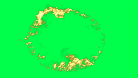 circular fire ring on green screen