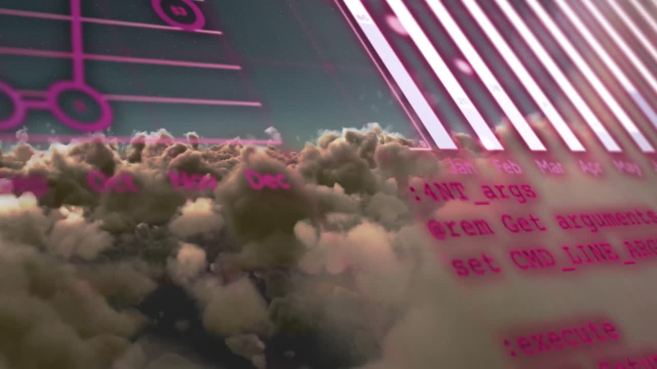 하늘의 구름에 대한 통계 데이터 처리의 애니메이션