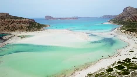 breathtaking scenery in balos lagoon on island of crete, greece