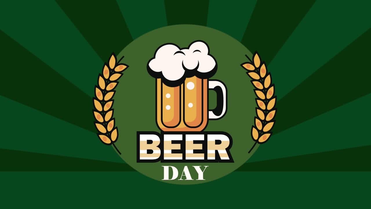 beer day lettering with jar