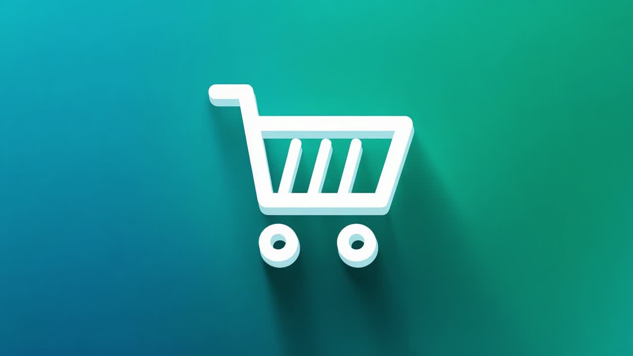 Una rappresentazione pulita e moderna di un'icona di carrello della spesa per e-commerce, perfettamente progettata per la vendita al dettaglio online e per scopi di branding nel commercio digitale.