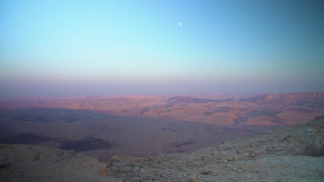 sunrise at mitzpe ramon erosion crater in the negev desert