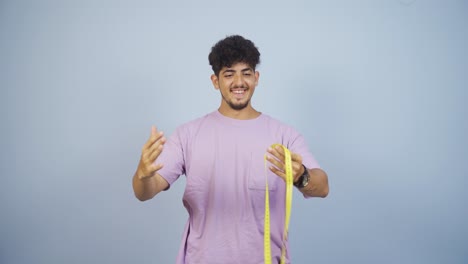 the man who is satisfied with his weight.