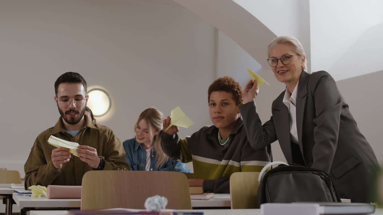 Students learning in a classroom environment with teacher guidance