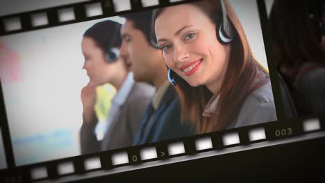 montaje de mujeres de negocios en el teléfono