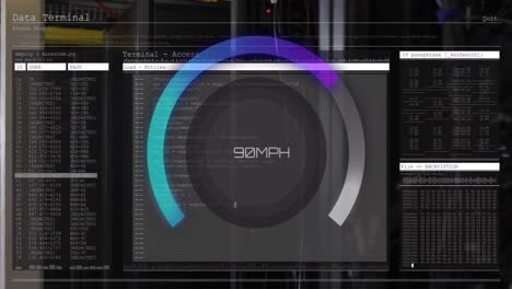 Animation of speedometer over data processing