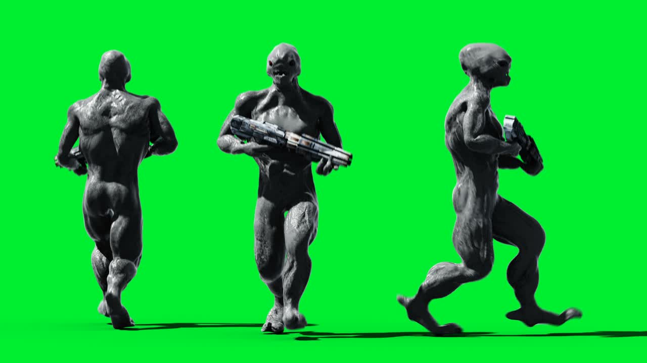 무서운 괴물 애니메이션, 물리적, 모션, 흐릿한, 현실적인 4k 애니메이션, 그린 스크린