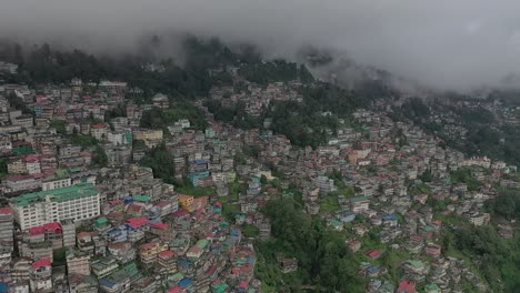 aerial view of morning foggy weather and west bengal, darjeeling