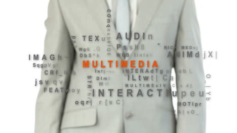 finger pointing at word multimedia