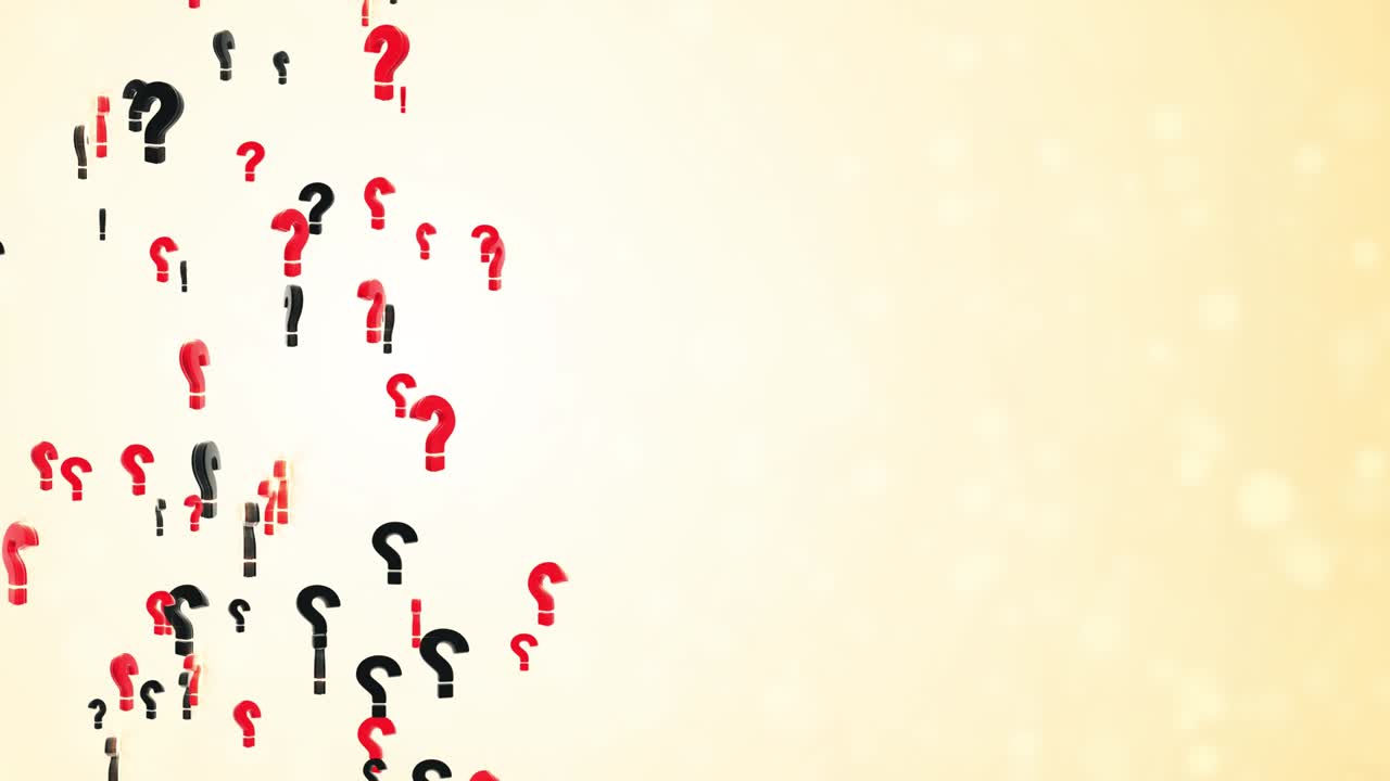 3d rendering Loop animation of exploding question mark particles Background Green Screen.