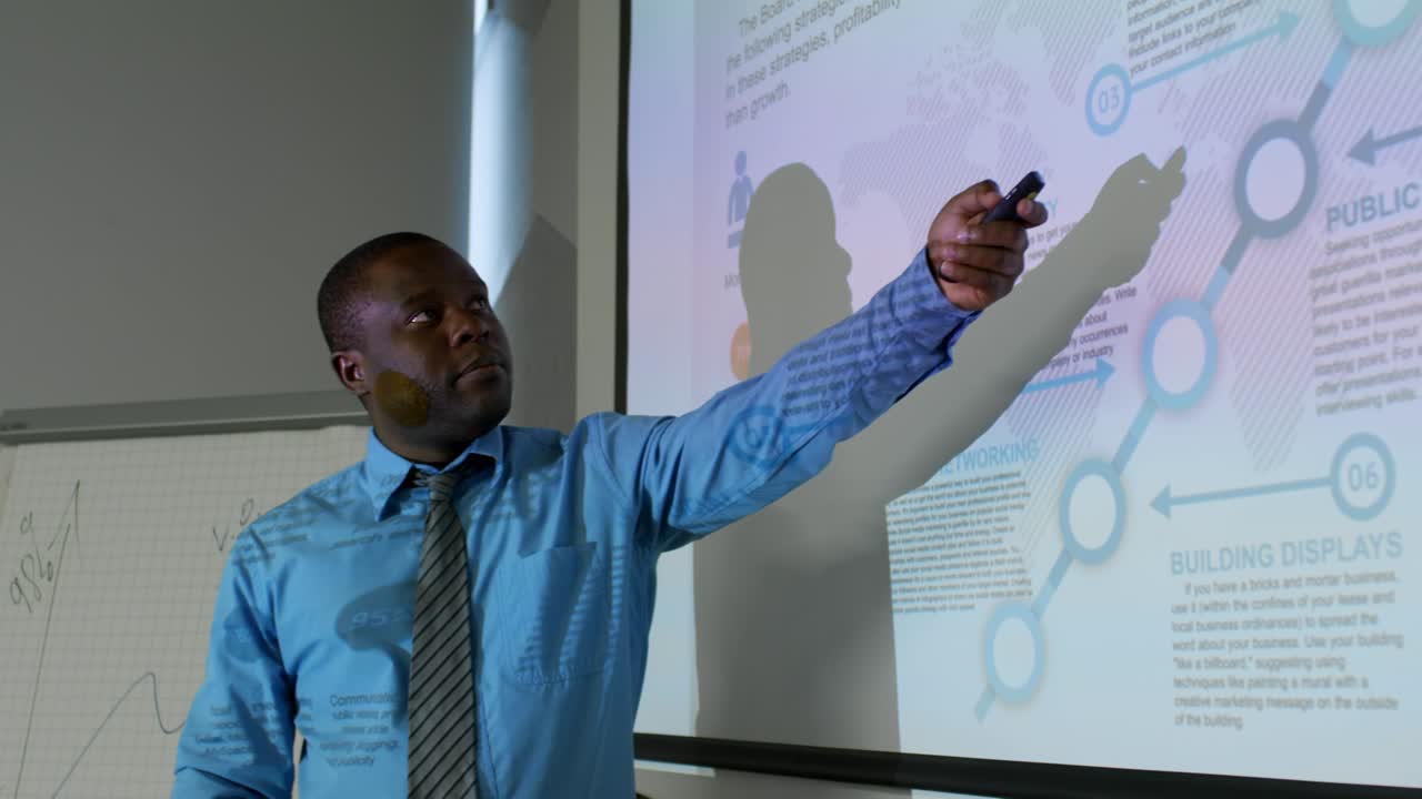 African Businessman Showing Presentation