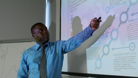 african businessman showing presentation