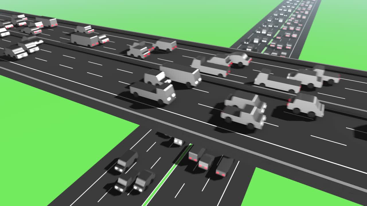 무거운 교통 다리 루핑