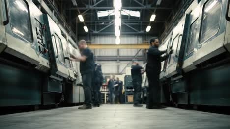 workers efficiently operate machinery in a busy manufacturing facility, illustrating the dynamic environment of modern industrial practices