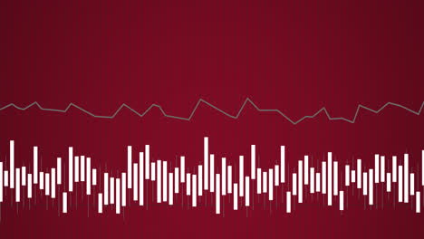 Animation-Von-Diagrammen,-Die-Sich-Auf-Rotem-Hintergrund-Bewegen