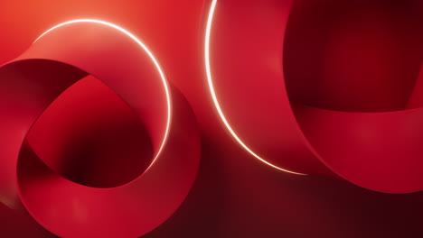 red curve ring geometry, 3d rendering.