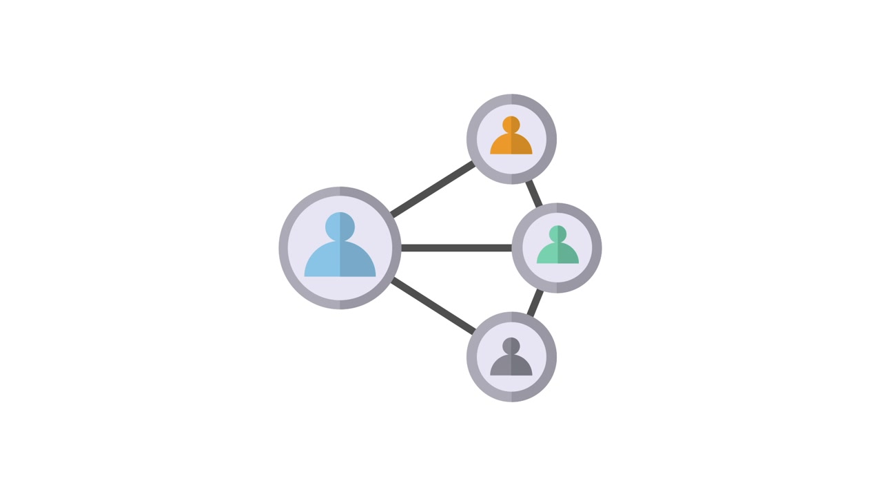 Animated Social Network Connection with Person Icons
