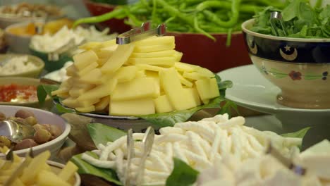 cheese and other food buffet