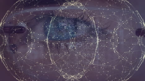 animación de la red de conexiones y procesamiento de datos sobre el ojo
