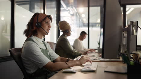 call center, computer and consulting with business