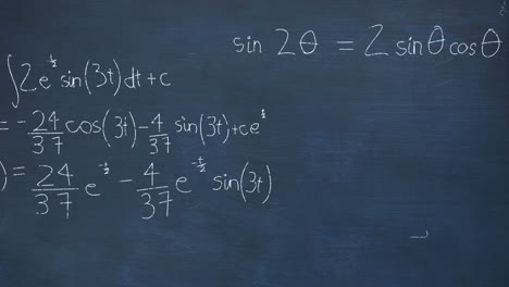 Animación-Del-Procesamiento-De-Datos-Matemáticos-Sobre-Fondo-Azul