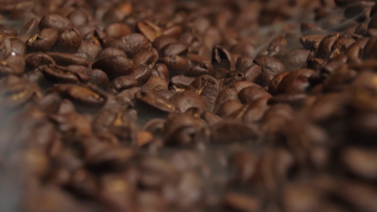 Smoke Comes From Coffee Beans, Video In 4K, 50Fps