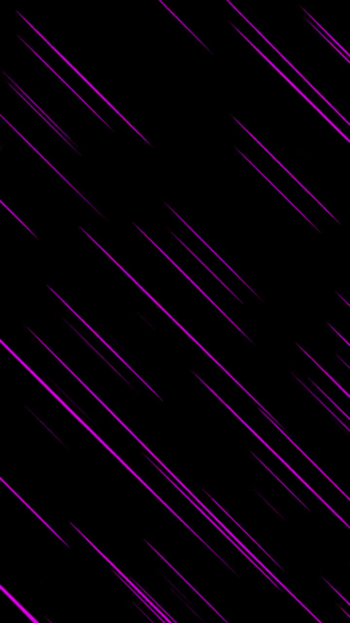 Linee di velocità anime verticali, sottili e diagonali magenta che si muovono velocemente su sfondo nero, loop continuo, formato verticale