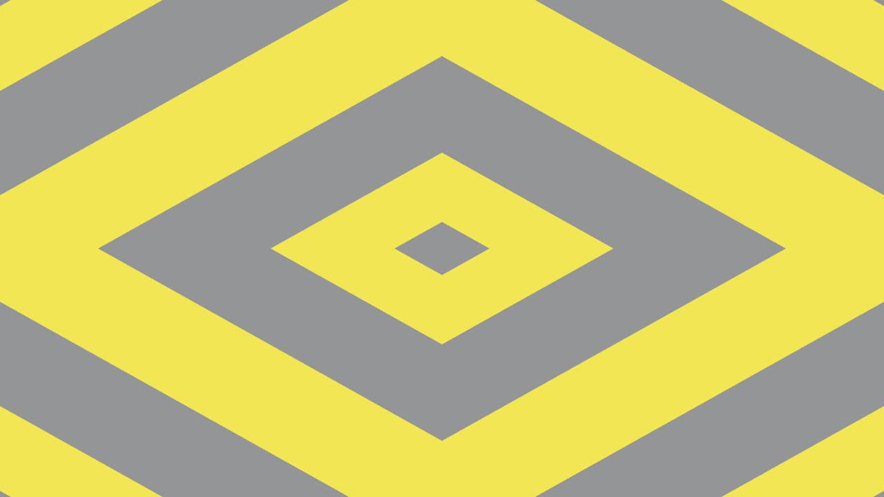 zoom de rombos amarillos y grises. animación de bucle gráfico de movimiento simple