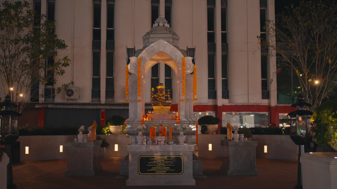 Ganesha shrine illuminating the night, offering spiritual tranquility and cultural richness