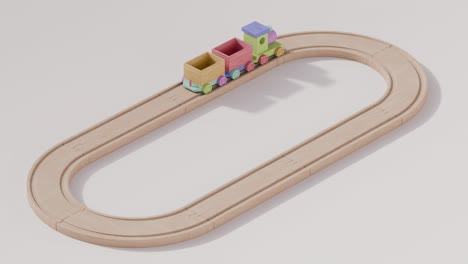 wooden train on oval track