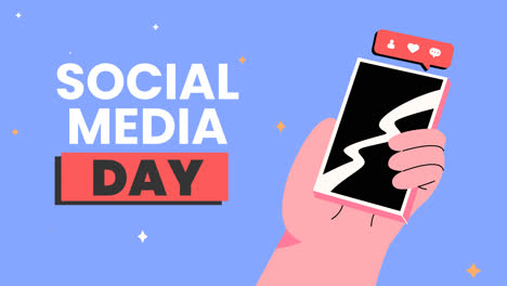 motion graphic of flat social media day illustration