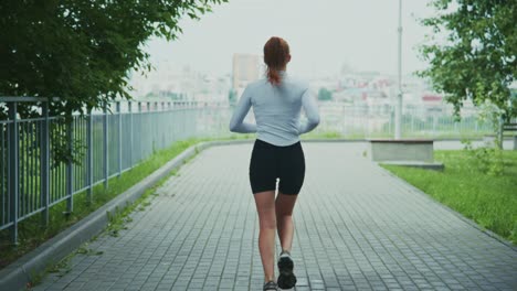 woman running in park