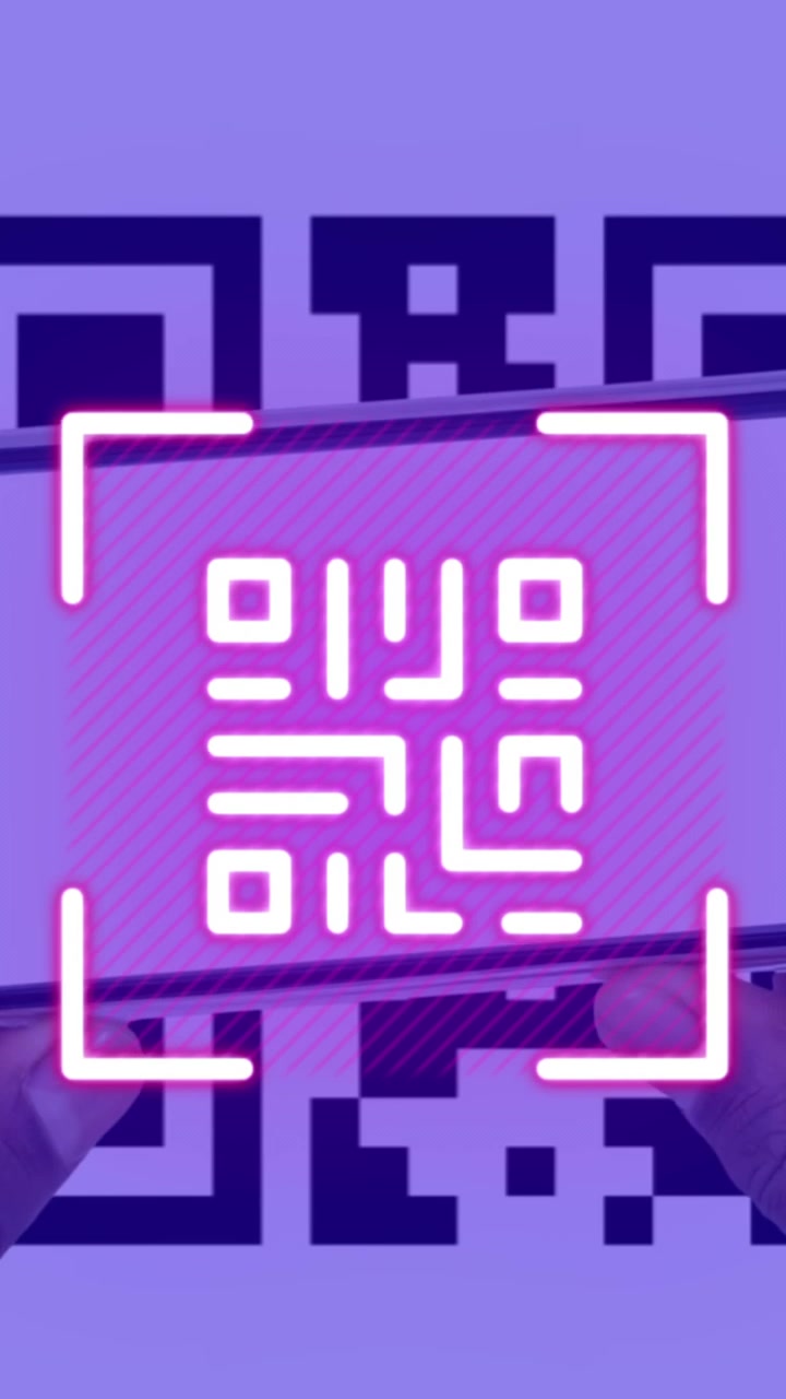 Animation of qr code and qr code scanning on smartphone