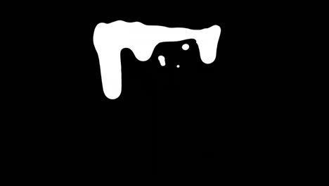 white ink dripping over black screen background