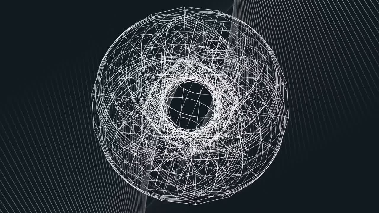 анимация глобуса сети соединений на черном фоне