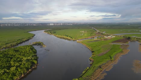 aerial view of the river and landscape