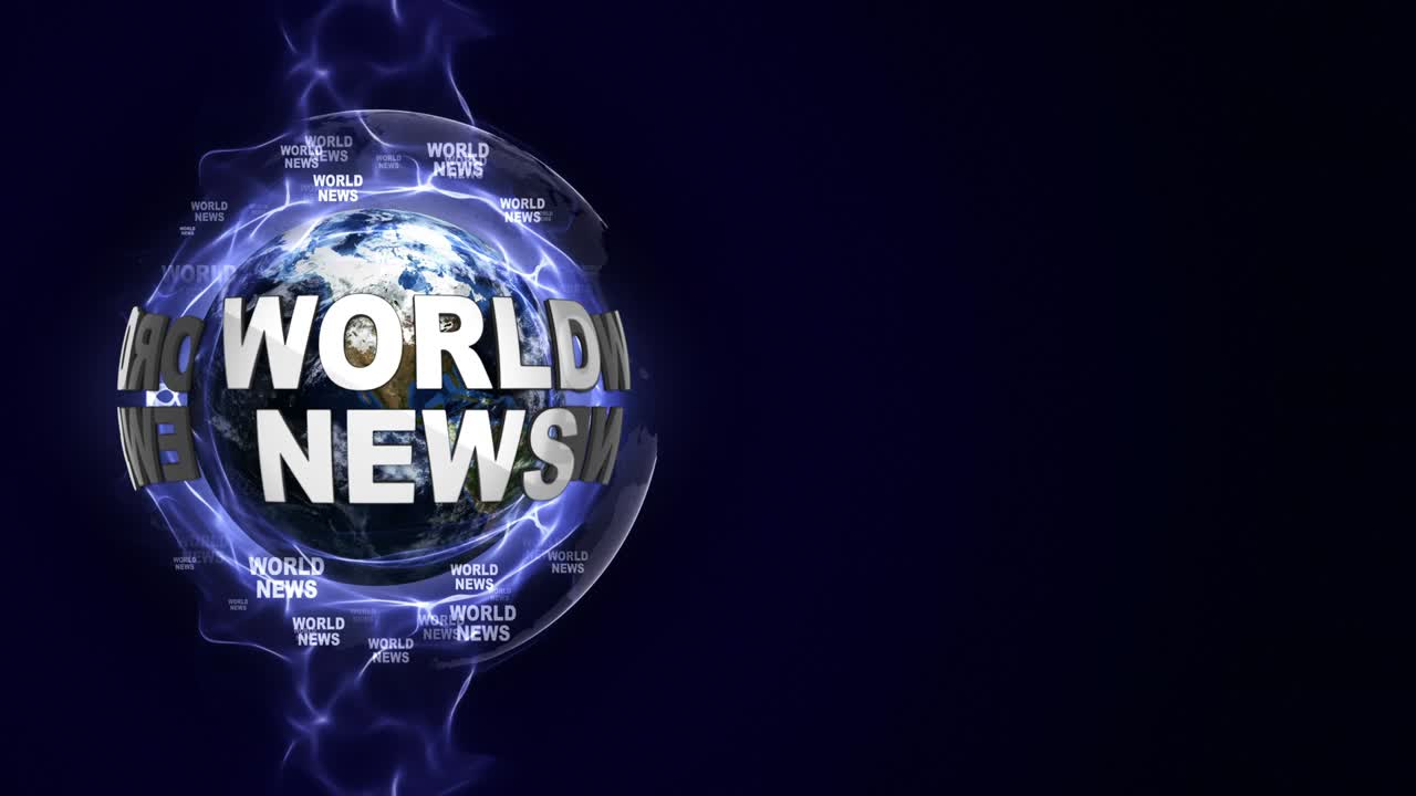 noticias del mundo texto animación y la tierra, bucle