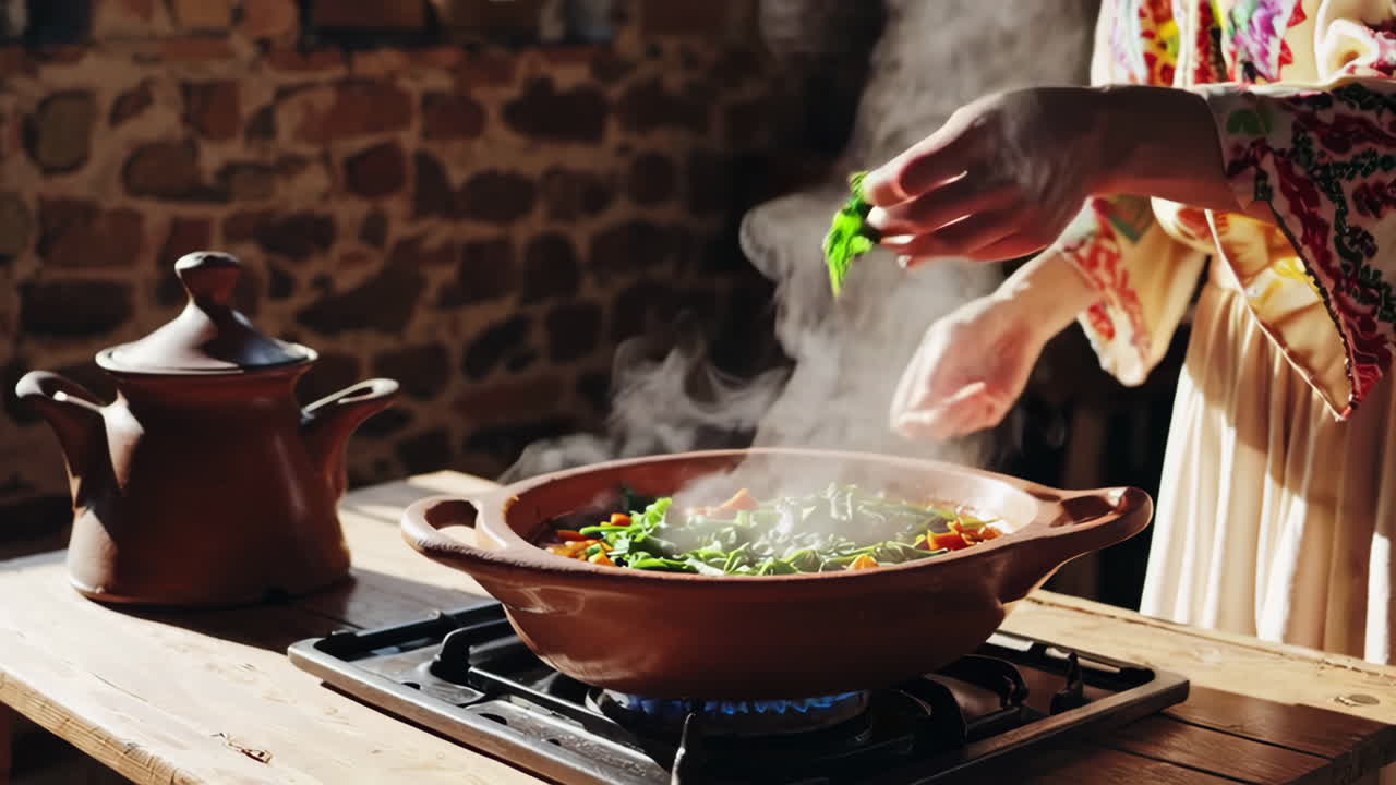 Woman Preparing a Delicious Tagine Dish