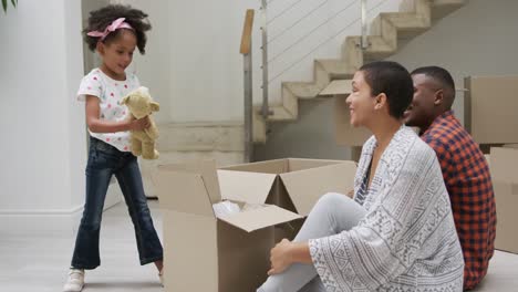 family moving in to a new home