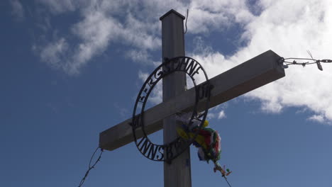 cross on top peak of nordkette mountain