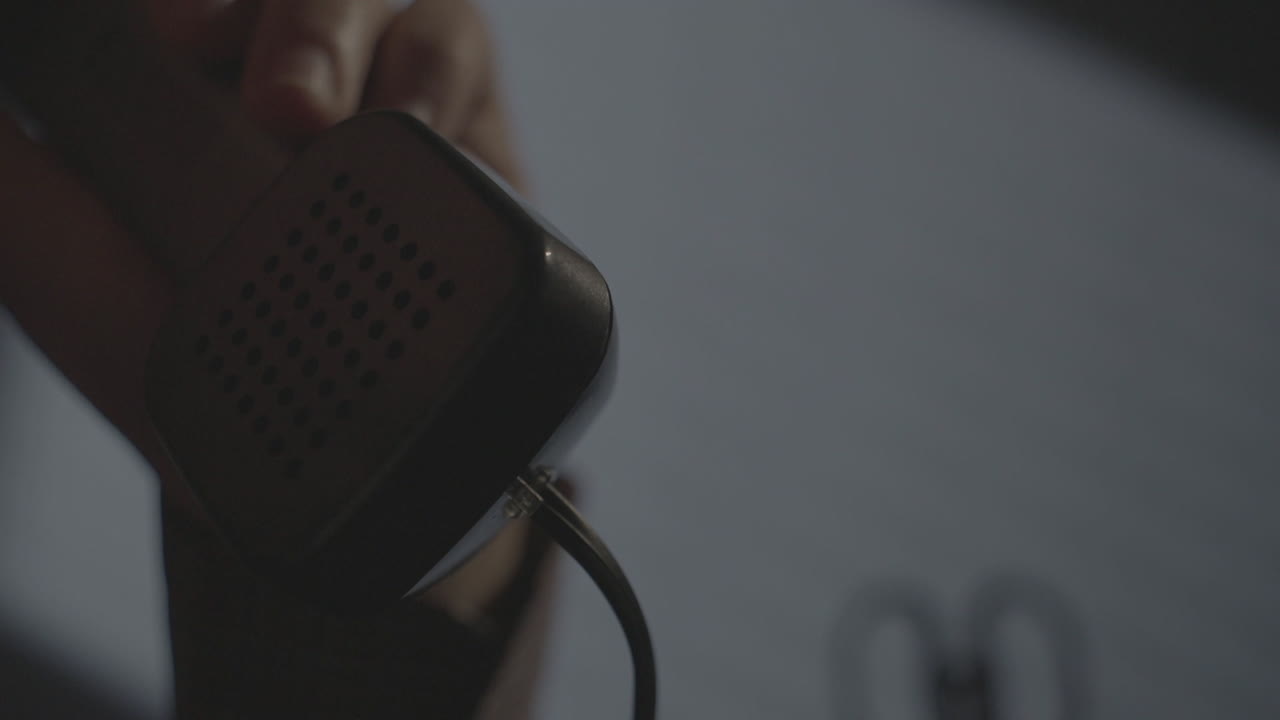 Closeup of a vintage telephone handset