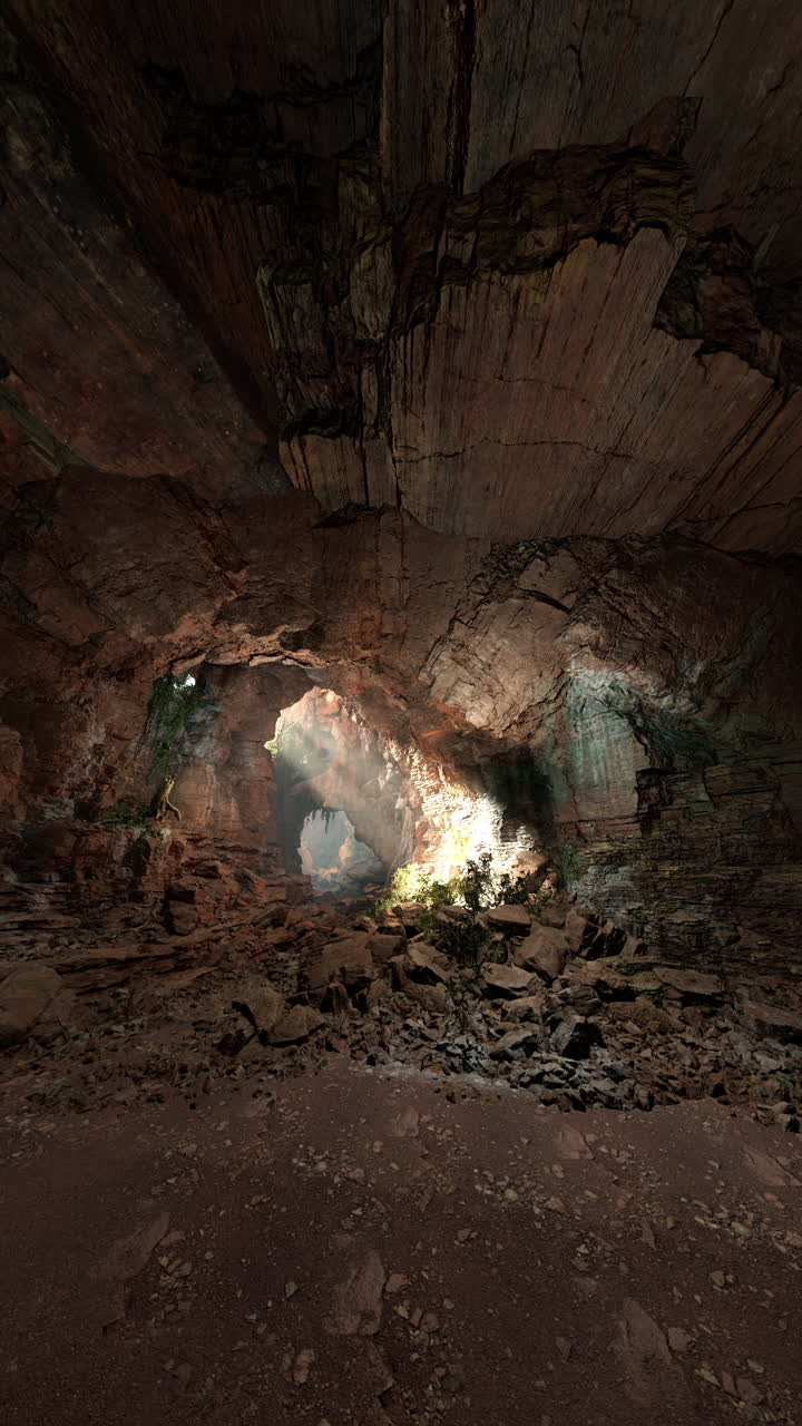 cueva oscura llena de tierra y rocas