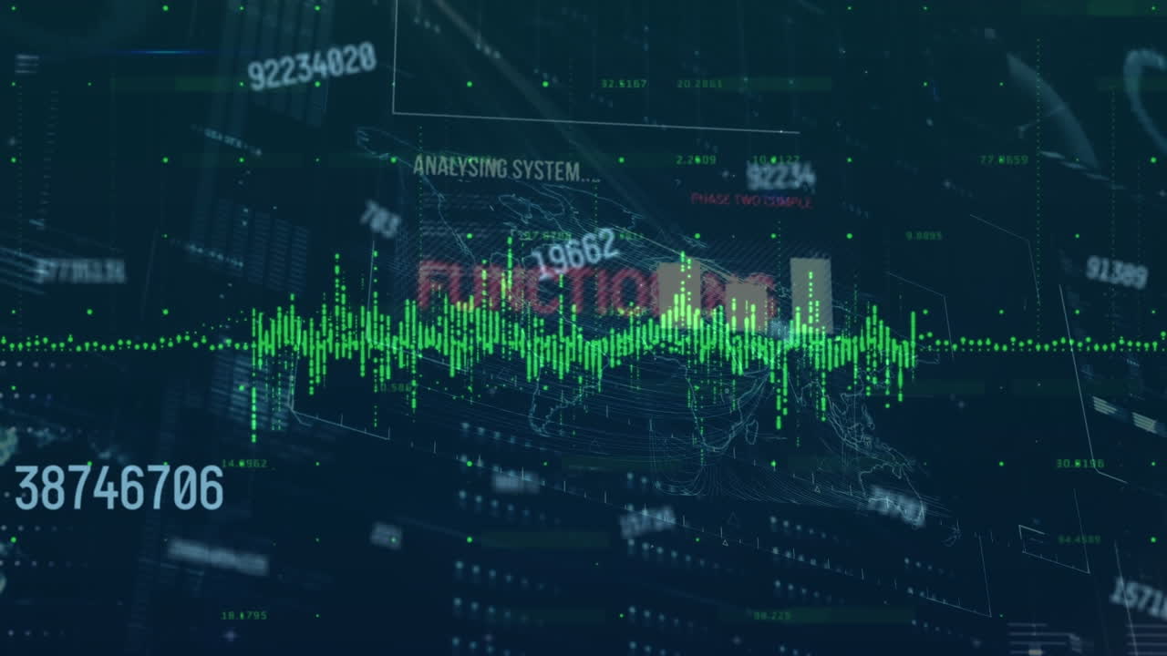 Animation of data processing over numbers