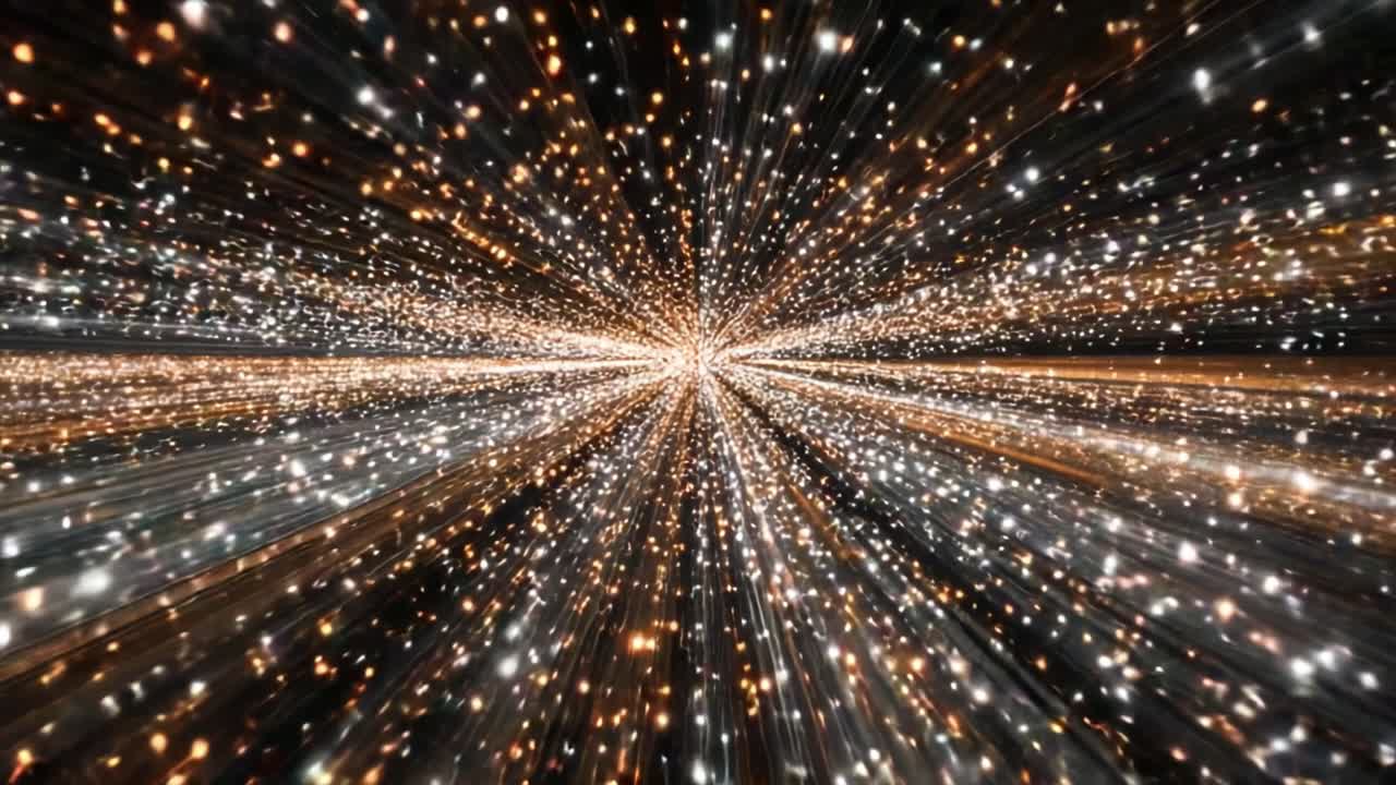 Esplorando le profondità dell'infinito cosmico: un viaggio ipnotico attraverso panorami stellati e motivi di luce radiosa in un universo vasto e sconfinato