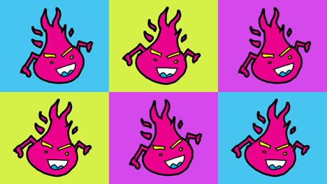 kids drawing pop art seamless background with theme of fire